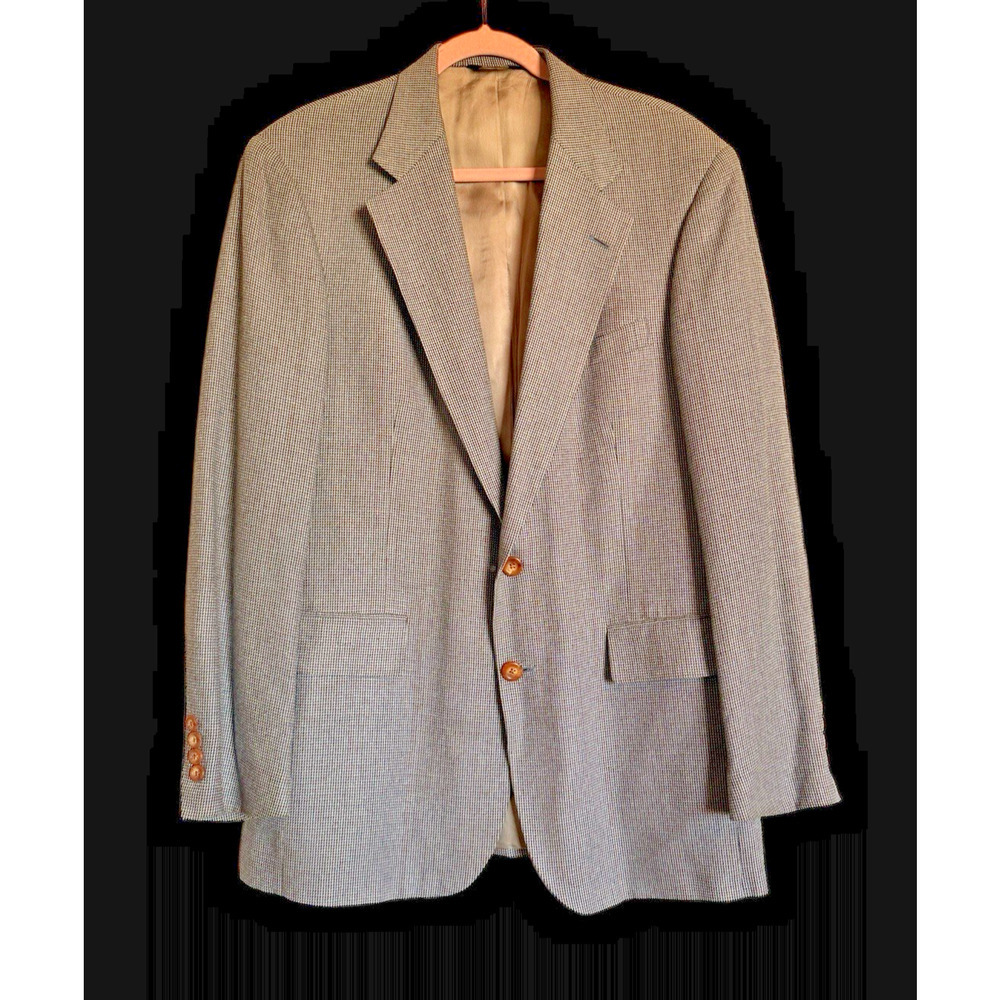 Vintage Polo University Club Sz 44 Sport Coat Houndstooth‎ USA Made Preppy